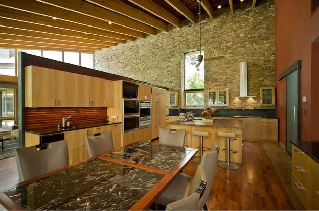 stone wall kitchen