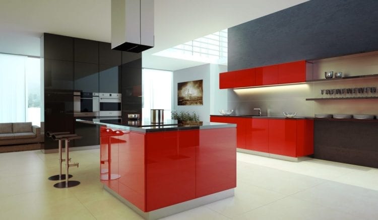 red kitchen color
