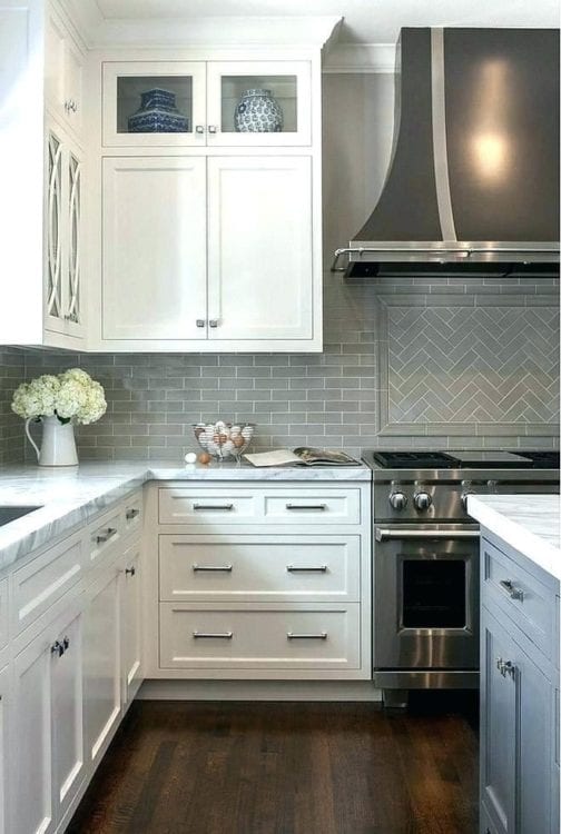 17 Grey Kitchen Backsplash Ideas That, Gray Tile Backsplash Kitchen