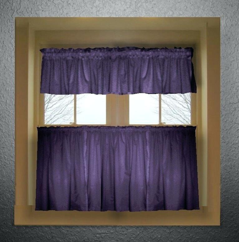 purple kitchen window treatment