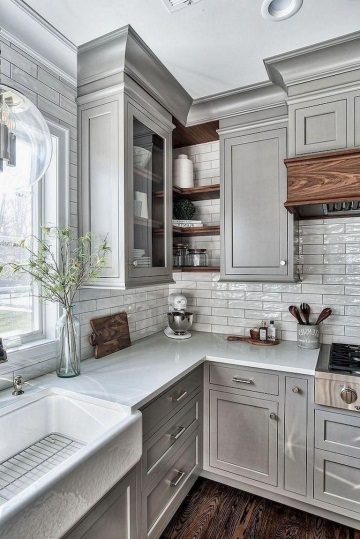 25 Homely Gray Kitchen Cabinets For Cool Cooking Space