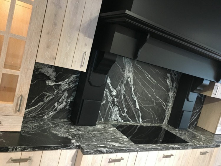 Black Granite Countertop and Backsplash